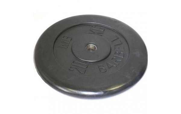 Диск обрезиненный 20 кг MB Barbell MB-PltB26-20 черный 600_380