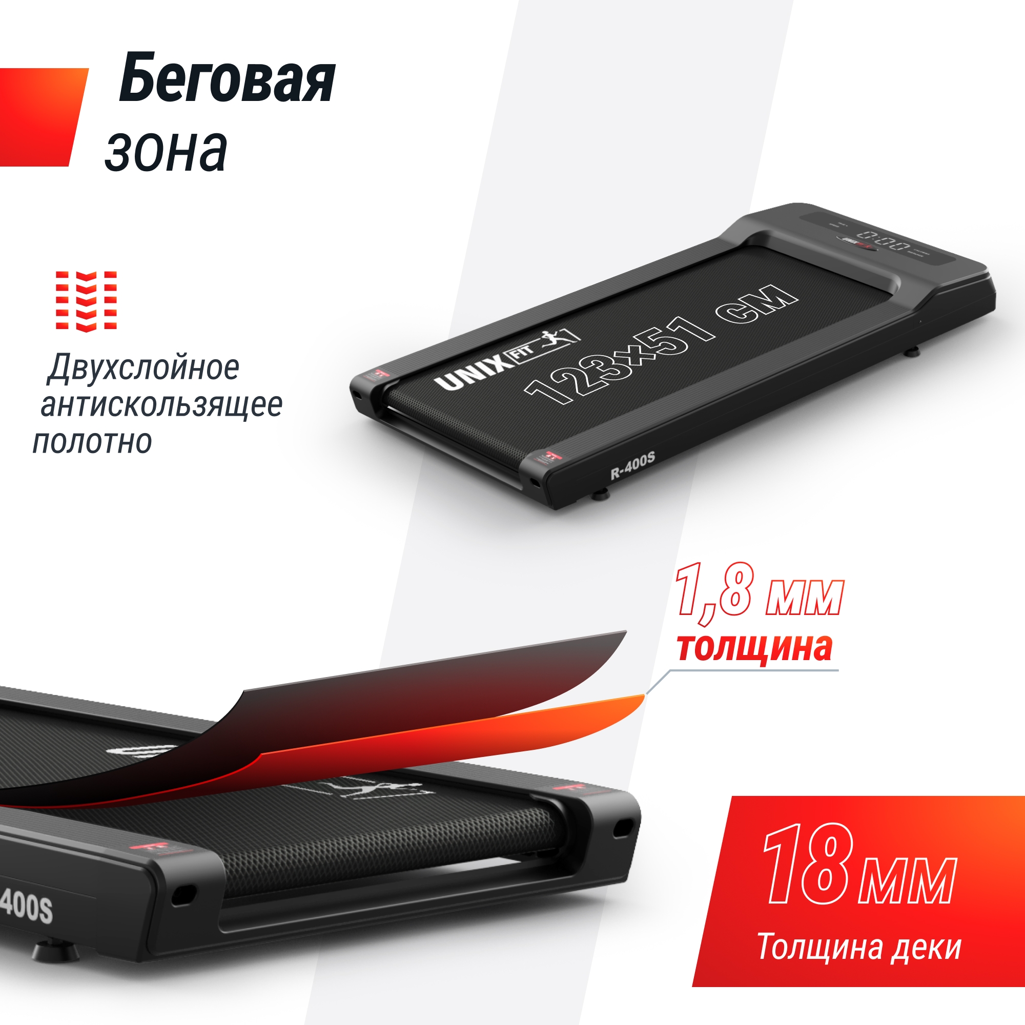 Беговая дорожка UnixFit R-400S 2000_2000