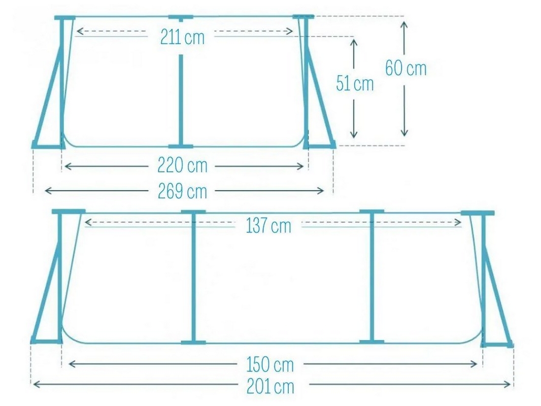 Каркасный бассейн 220х150х60см Intex Pink Metal Frame 28266 1066_800