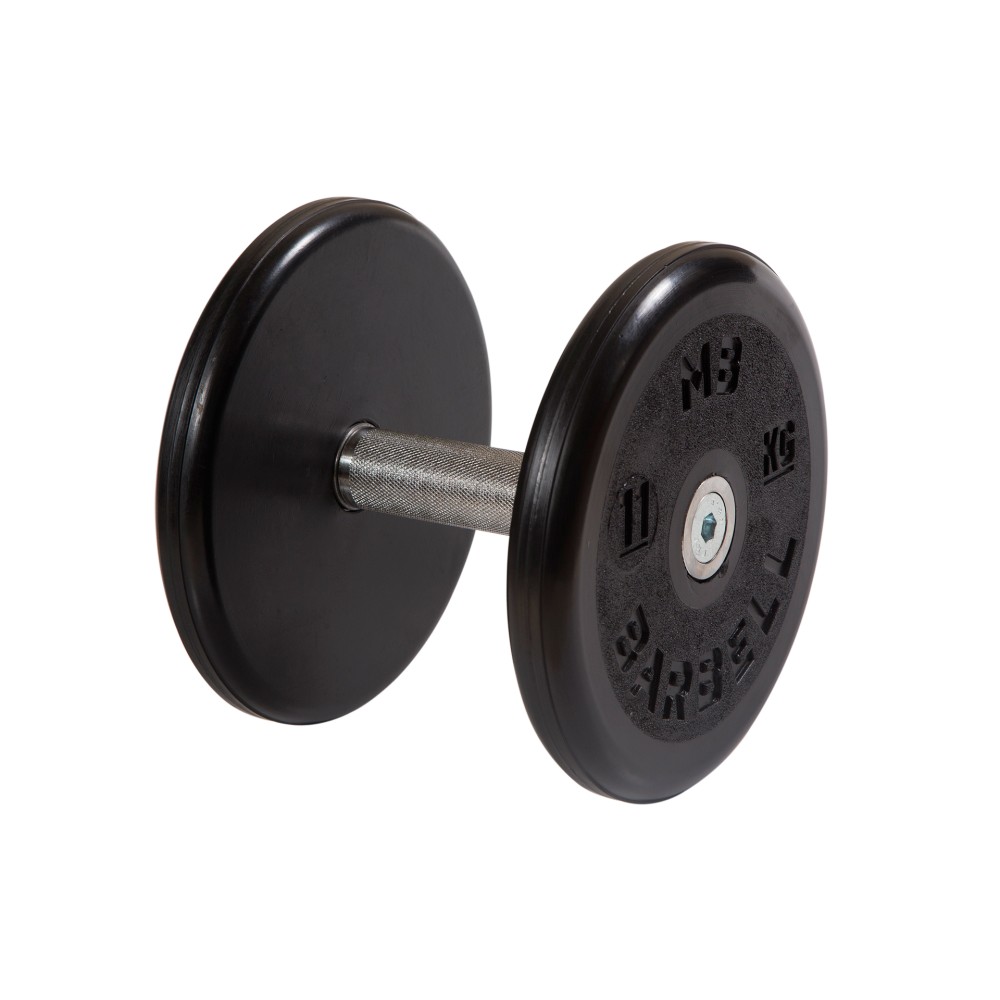 Гантель классик с вращающейся ручкой хром 11 кг MB Barbell MB-FdbEM-B11 1000_1000