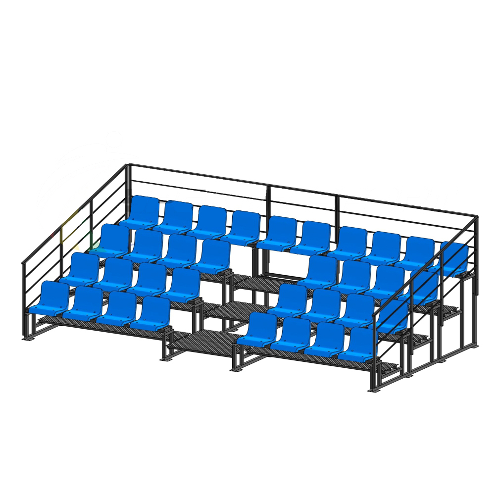 Трибуна для зрителей 4 ряда на 34 места с перилами Spektr Sport 1000_1000