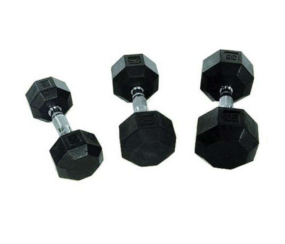 Гантель 50кг Perform Better Rubber Encased Hex Dumbbells 4137-50\BK-50-00 936_800