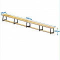 Скамейка гимнастическая 4000мм (щит дерево) ножки метал с РО Dinamika 120_120